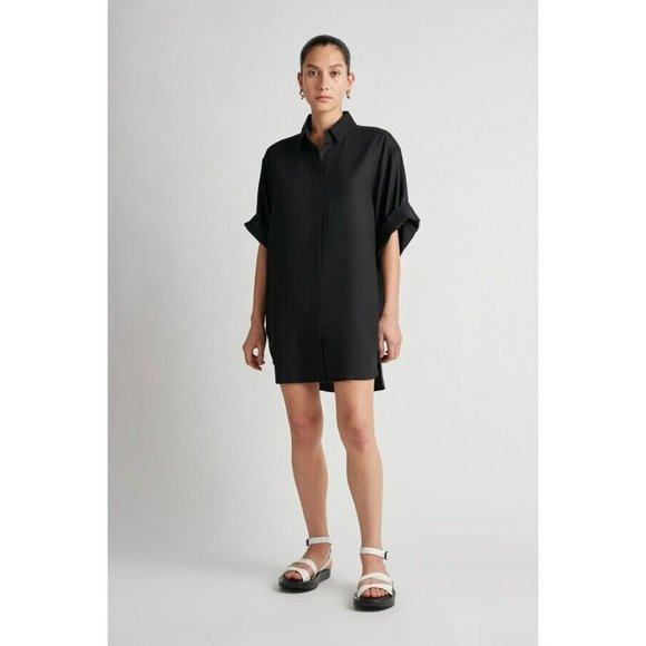 camilla & marc Dresses & Skirts - NEW Camilla And Marc Anneli Shirt Dress Women's Size 10 Black Mini Relaxed Linen